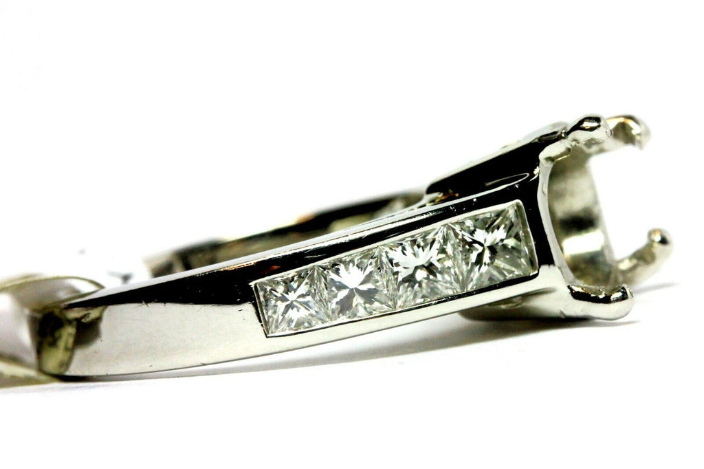 PLATINUM 2 CT ROUND DIAMOND PRINCESS CHANNEL ENGAGEMENT RING 18K GOLD SEMI MOUNT