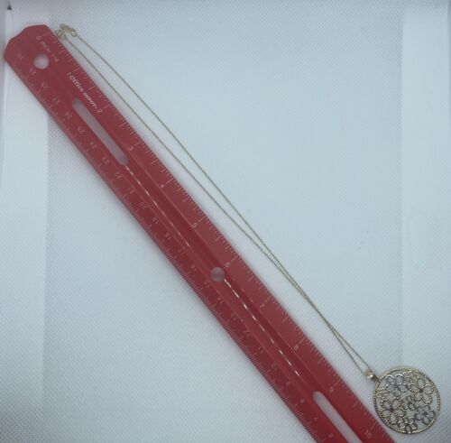 14k yellow gold flower pendant necklace rope chain 18'' spring ring 2.9g estate