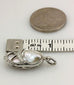 Platinum ballerina slipper shoe pendant baroque pearl round diamond 5.26 grams