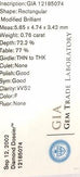 GIA Certified Diamond 0.76 carat Princess Cut F VVS2 5.65 x 4.74 x 3.42 mm NEW