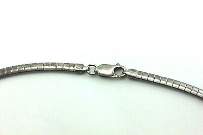 925 STERLING SILVER 16" 4 MM OMEGA CHAIN NECKLACE BLACK RHODIUM PLATED