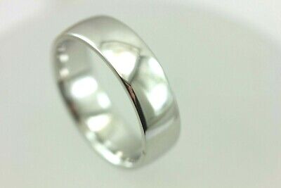 935 Argentium Sterling Silver polished 7mm wedding band ring man's size 11 NEW