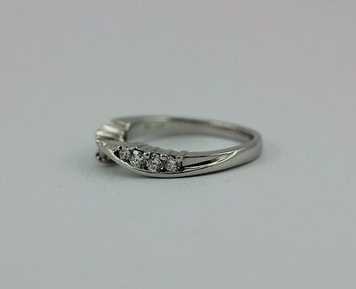 Platinum twist .27 ctw round graduated diamond wedding ring band part of set VVS