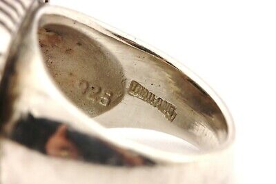 925 STERLING SILVER BLACK ONYX RECTANGLE HEAVY WEAVE RING SZ 6 THAILAND 18.2g