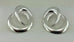 925 STERLING SILVER MODERNIST CRESCENT HOOPS STUD POST EARRINGS VINTAGE ESTATE