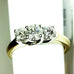 14k yellow gold platinum three 3 stone round diamond engagement ring estate 6.8g