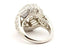 PLATINUM 1.44 CTW BAGUETTE 5.12 CTW ROUND EMERALD CUT SEMI MOUNT LOTUS RING