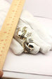 925 MEXICO sterling silver hollow puffed earrings two tone estate vintage 15.75g