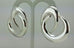 925 STERLING SILVER MODERNIST CRESCENT HOOPS STUD POST EARRINGS VINTAGE ESTATE