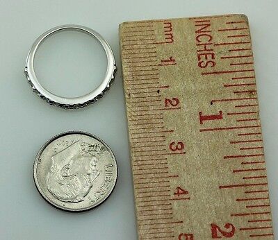 14k white gold .36 ctw round diamond wedding anniversary band ring size 5 estate