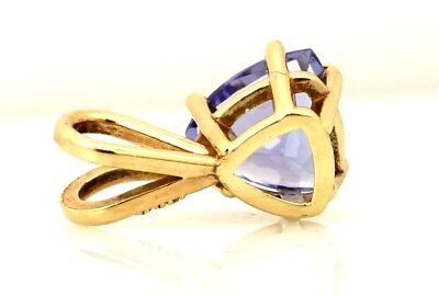 14k yellow gold 5.9mm trillion blue violet purple tanzanite solitaire pendant