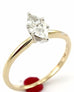 14k yellow gold 0.48ct marquise diamond GIA D SI2 solitaire engagement ring 1.5g