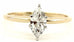 14k yellow gold 0.48ct marquise diamond GIA D SI2 solitaire engagement ring 1.5g