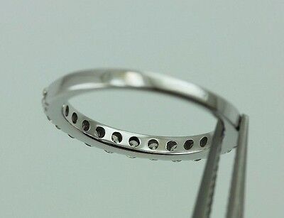 14k white gold .36 ctw round diamond wedding anniversary band ring size 5 estate