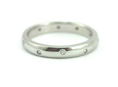 Platinum 0.10ctw round diamond zig zag wedding band ring size 6.75 NEW