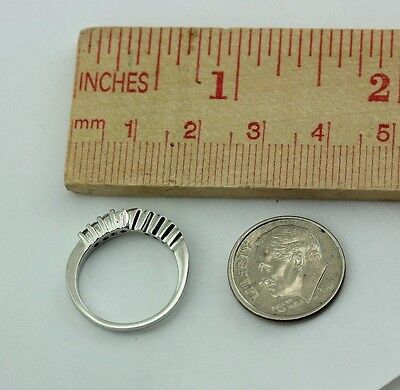 Platinum twist .27 ctw round graduated diamond wedding ring band part of set VVS