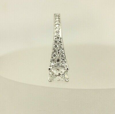 GIA 1.00ct radiant diamond E VS2 platinum split band engagement ring 1.58ctw NEW