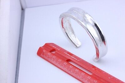 sterling silver cuff bangle bracelet 132.5g 7.75 inch 16mm hallmarks duck lion