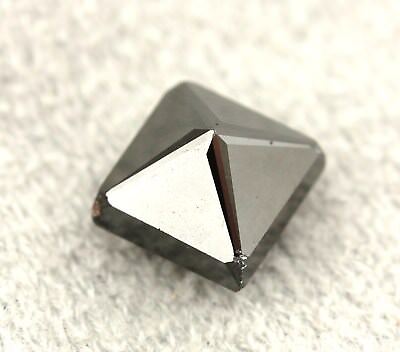 Loose princess cut 1.50ct treated black diamond 5.59x5.44x4.59mm estate
