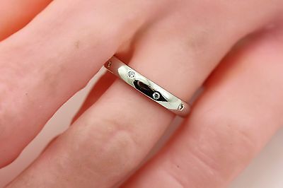 Platinum 0.10ctw round diamond zig zag wedding band ring size 6.75 NEW