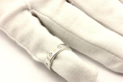 Platinum 0.44ctw round diamond wedding band ring size 4.25 estate