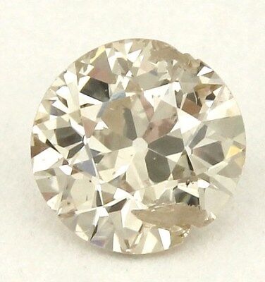GIA 0.60 ct diamond circular brilliant Q-R Very Light Brown I2 5.34-5.48x3.24mm