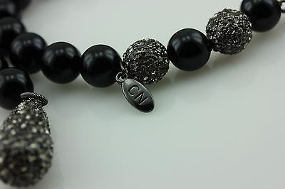 Opera length 4' 3" multi purpose bead necklace non continuous pewter base estate