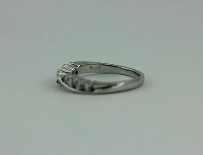 Platinum twist .27 ctw round graduated diamond wedding ring band part of set VVS