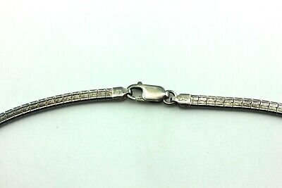 925 STERLING SILVER 16" 4 MM OMEGA CHAIN NECKLACE BLACK RHODIUM PLATED