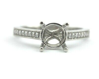 SOLITAIRE DIAMOND ENGAGEMENT RING PLATINUM 950 ROUND SEMI MOUNT SETTING .32CTW