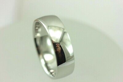 935 Argentium Sterling Silver polished 7mm wedding band ring man's size 11 NEW