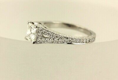 GIA 1.00ct radiant diamond E VS2 platinum split band engagement ring 1.58ctw NEW