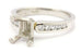 Platinum 7x5mm emerald diamond engagement ring semi mount .23ctw round size 5.75