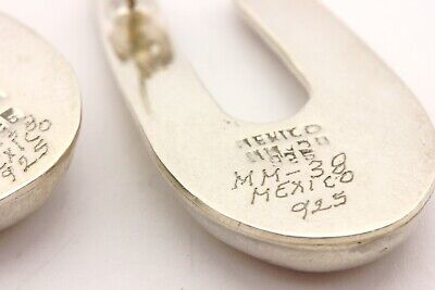 MEXICO 925 MM-38 sterling silver earrings 1.5 inch drop dangle vintage 15.66g