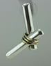 925 sterling silver two tone brass wire cross X earrings Taxco Mexico vintage