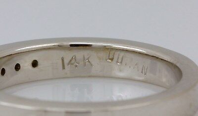 14k white gold .27ctw 2.10mm round white diamond size 6.5 wedding band ring NEW