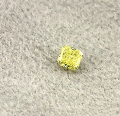 GIA natural diamond 0.10ct Fancy Intense Greenish-Yellow 2.76x2.64x1.60mm NEW