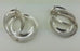 925 STERLING SILVER MODERNIST CRESCENT HOOPS STUD POST EARRINGS VINTAGE ESTATE