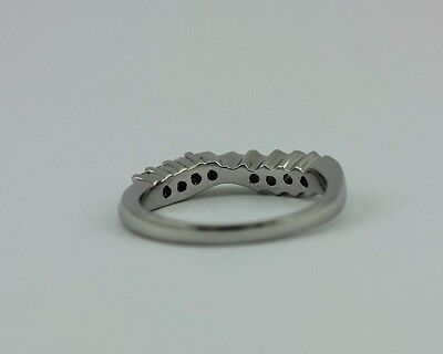 Platinum twist .27 ctw round graduated diamond wedding ring band part of set VVS