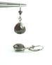 Pear Shape Rose Cut Natural Brown Diamonds 6.27ctw 14k White Gold Drop Earrings