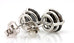 14k white gold 3.52 ctw dark brown diamond rose cut stud earrings butterfly new