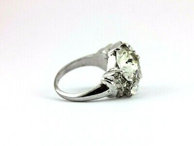 Eisenberg Vintage Sterling Silver Plated Costume Rhinestone Ring 1945-1950