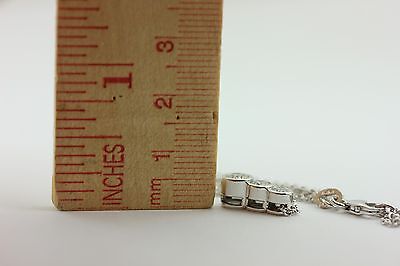 14K WHITE GOLD .80CTW DIAMOND 3 STONE PENDANT 16" 1.3MM CABLE CHAIN NECKLACE NEW