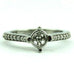 PLATINUM .80 CT ROUND DIAMOND ENGAGEMENT RING SEMI MOUNT .18CTW ACCENTS MILGRAIN
