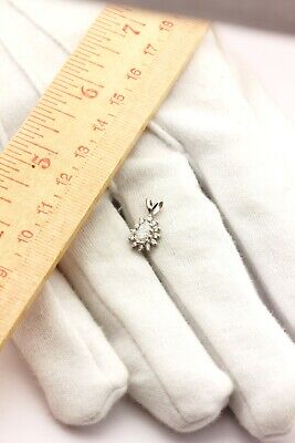 14k white gold pear shape diamond halo teardrop pendant new 0.63ctw 0.9g