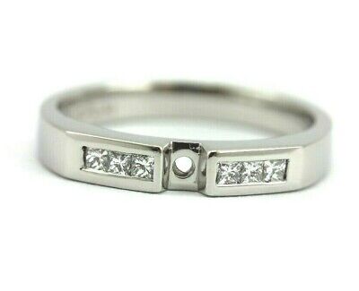 PLATINUM .13 CTW DIAMOND PRINCESS SEMI MOUNT ENGAGEMENT RING SETTING NEW 5.1 GR