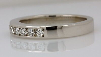 14k white gold .27ctw 2.10mm round white diamond size 6.5 wedding band ring NEW