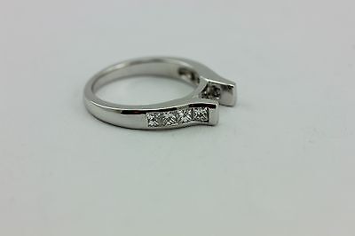 14k white gold .69ctw princess diamond cathedral engagement ring semi mount NEW