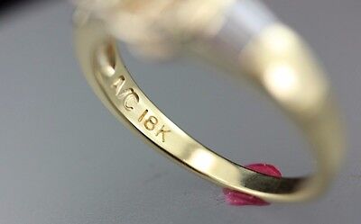 18k yellow gold engagement ring oval cushion semi mount baguette diamonds estate