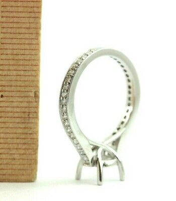 PLATINUM DIAMOND 7 MM ROUND SEMI MOUNT ENGAGEMENT RING 0.36 CTW 5.75 BAND NEW